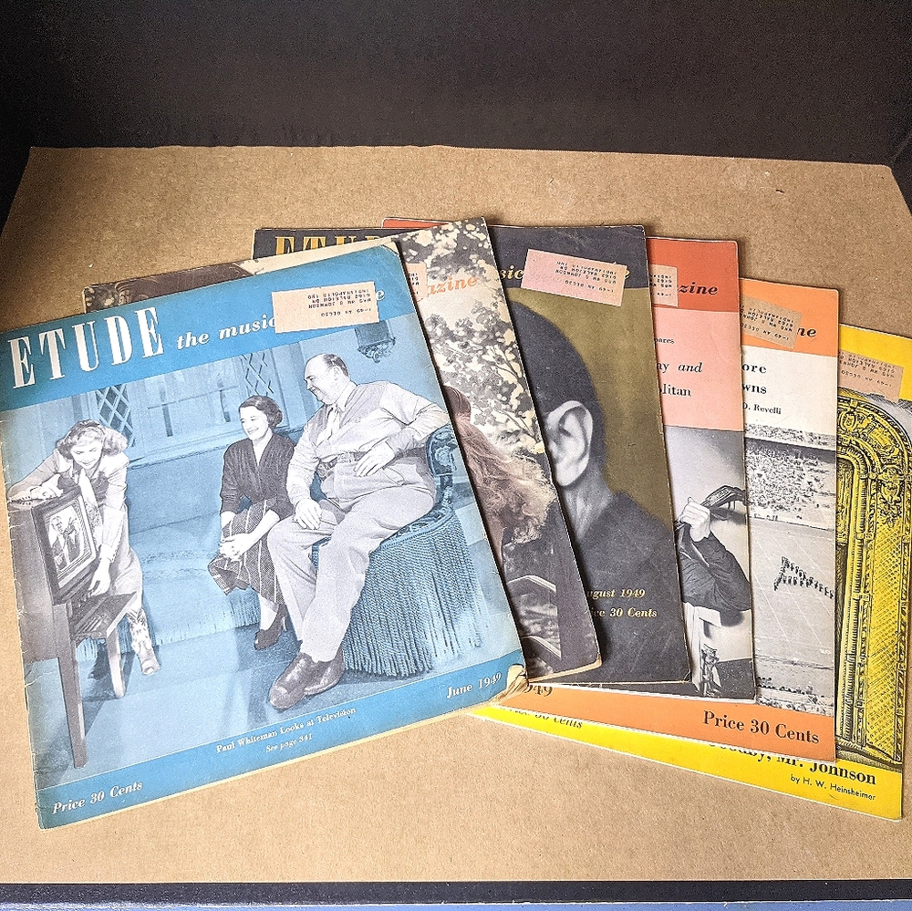 6 Etude Music Magazines from 1949